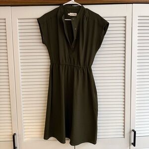 Bridge & Burn Lorane Olive Seersucker Olive Dress